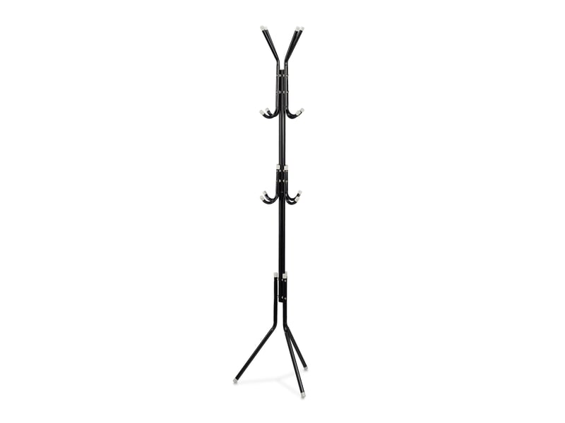  Porte-manteau classique simple salon bureau 12 crochets peu encombrant 170 x 40 x 40 cm en métal noir 13_0010277  - Conforama A
