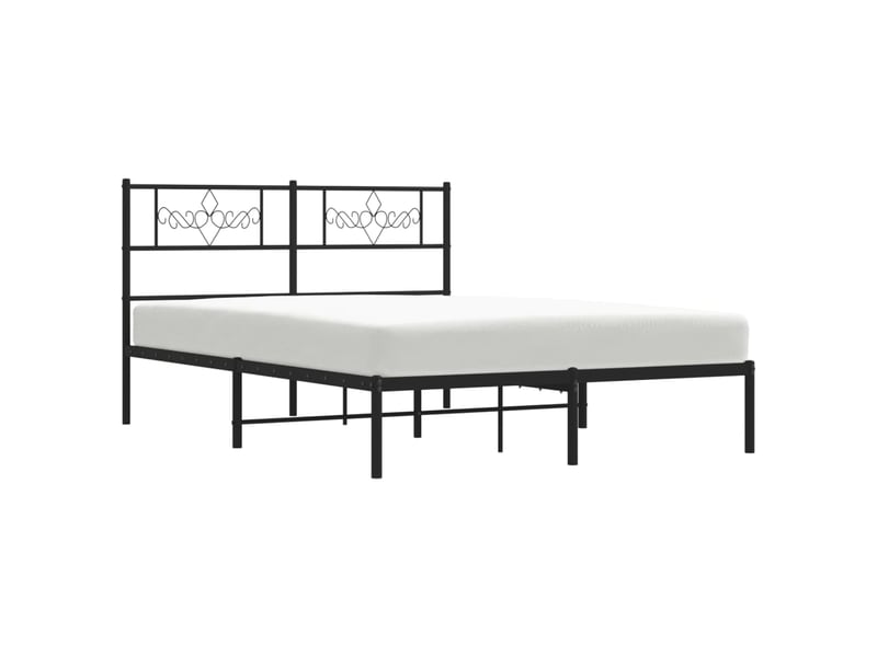  Lit double- lit adulte -  cadre de lit métal sans matelas et tête de lit noir 160x200 cm  - Conforama C