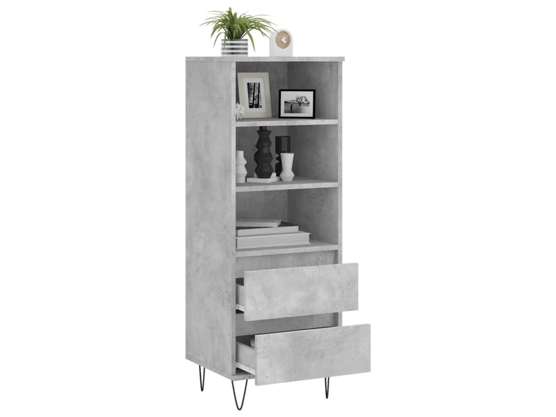  Buffet haut - bahut - meuble de rangement gris béton 40x36x110 cm bois d'ingénierie  - Conforama D