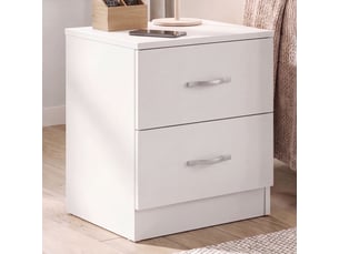 Table de chevet riano, commode de nuit, chambre, rangement, 47x40x36cm, 2 tiroirs, blanc