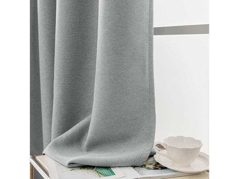 Lot de 2 rideaux occultant thermique 140 x 250 cm gris - Conforama C