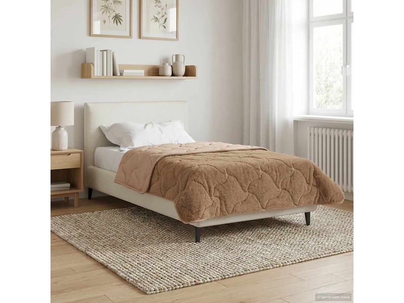  Couette - duvet d'été 140 x 220 cm été taupe respirant  - Conforama D