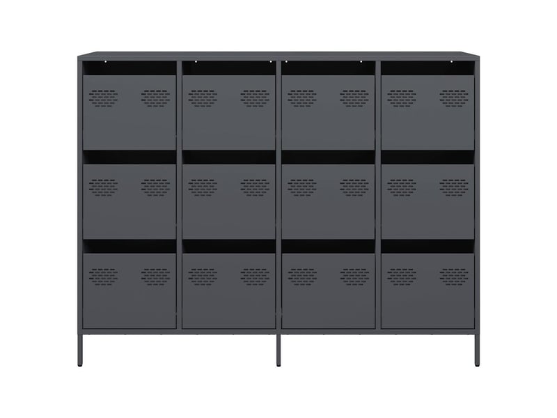  Buffet - bahut - meuble de rangement anthracite 135x39x103,5 cm acier laminé à froid  - Conforama E