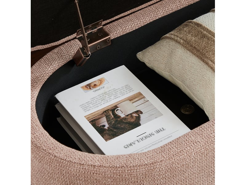  Banc de lit coffre 110x40x42 cm, rangement, banc d'entrée et bout de lit, chambre salon couloir, velours doux, rose  - Conforama E