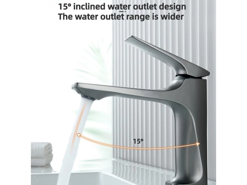  Robinet moderne lavabo salle de bain eau froidechaude lavabo évier robinet évier mono levier plan de travail anti-éclaboussures(gris gun)  - Conforama D