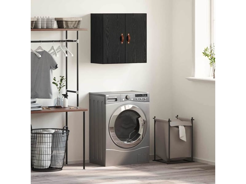  Meuble mural, rangement salon 60 x 31 x 60 cm bois d'ingénierie chêne noir shl9277  - Conforama B
