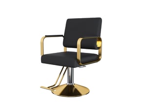 Fauteuil de coiffure hydraulique pivotant 360° 90x56x92 cm noir et doré