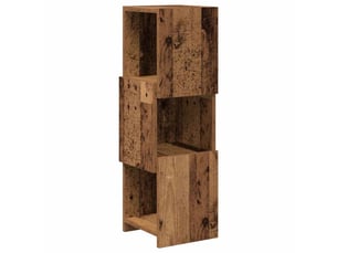 Meuble d'angle, meuble de rangement salon 25,5x25x80cm bois d'ingénierie bois ancien