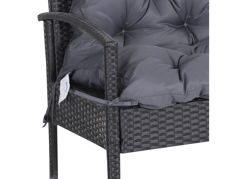  Coussin de banc de jardin avec dossier 100 x 98 x 8 cm – gris foncé – 6 liens de fixation sécurisés  - Conforama D