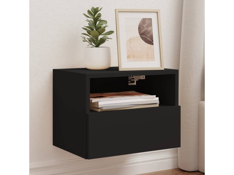  Meubles tv - banc tv - meuble de rangement muraux 2 pcs noir 40x30x30 cm bois d'ingénierie  - Conforama B