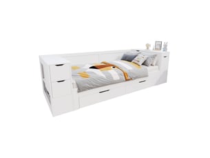 Lit simple 90x190 cm VIVRYN coloris blanc