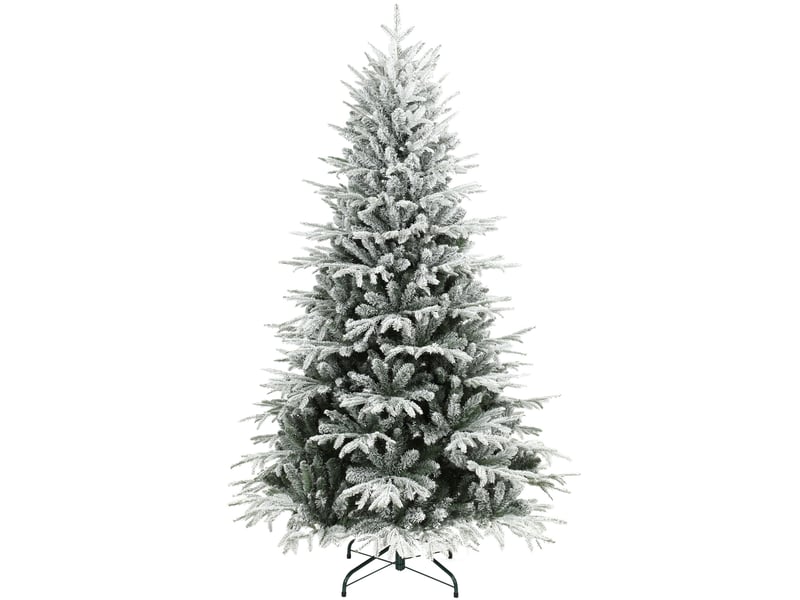  Sapin de noël enneigé de 180 cm avec 1920 branches, système de pliage, artificiel, complet  - Conforama A