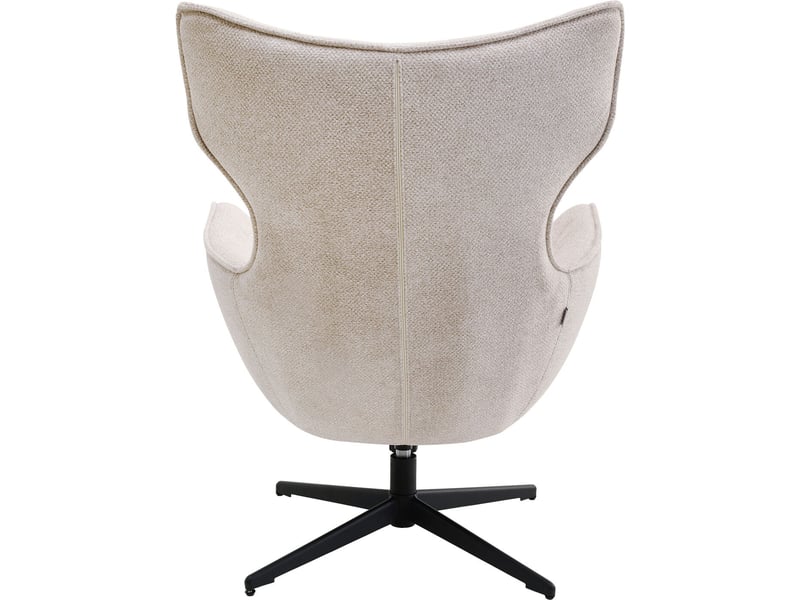  fauteuil pivotant et repose-pieds jules beige kare design  - Conforama E