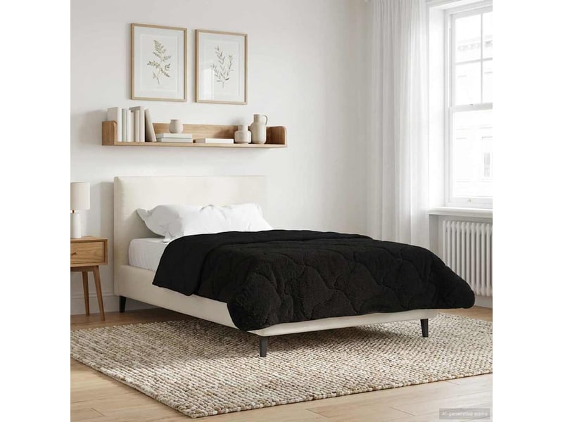  Duvet - couette complet toute l'année matelassé noir 155 x 200 cm  - Conforama B