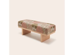 Banc en bois et jacquard alisia  anca