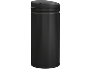 Poubelle à capteur 42 l en acier inoxydable noir avec fermeture douce