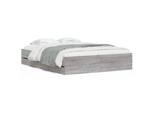 Lit 2 places 150x200 cm coloris gris