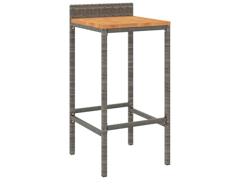  Lot de 2 tabouret de bar, chaise de bar gris résine tressée et bois d'acacia shl58856  - Conforama C