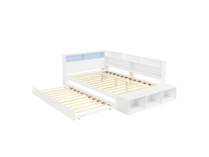 Lit gigogne 120x200cm <strong>OKMYHOME</strong>  <strong></strong> coloris blanc