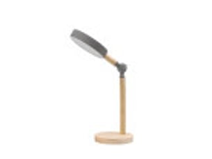 Fabrilamp pontica lampe de bureau led gris et bois 15 w 1125 lm, articulée, 3 températures