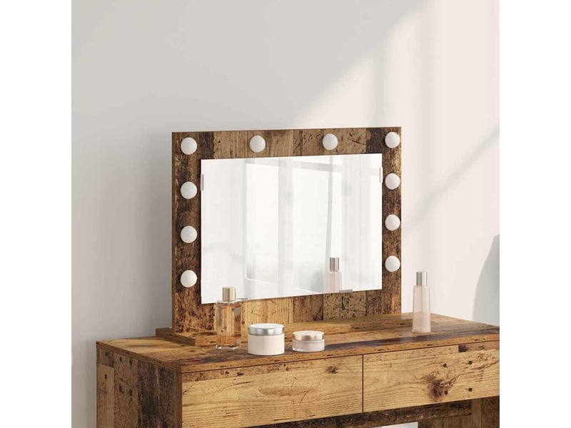 Miroir de vanité, miroir de coiffeuse bois ancien 60 x 45 x 18 cm rectangulaire cf62744 - Conforama B