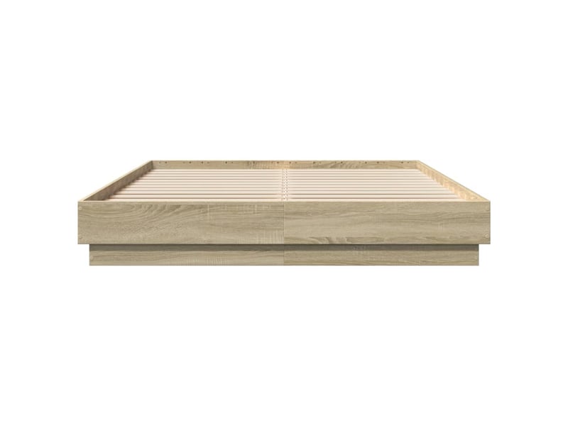  Lit double- lit adulte -  cadre de lit sans matelas chêne sonoma 150x200 cm  - Conforama C