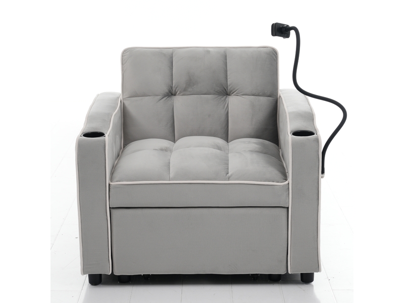  Canapé convertible 1 place en velours WF228352353G - Conforama A