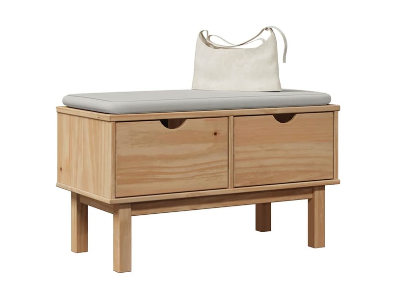  Banc de couloir, banc de rangement otta 80x40x45 cm bois de pin massif  - Conforama B