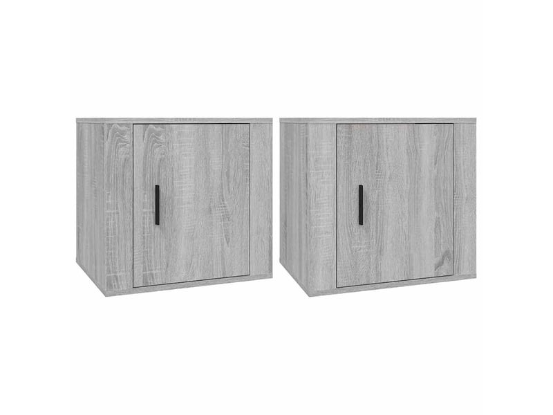  Lot de 2 table de chevet chanmbre, table d'appoint sonoma gris 50x39x47 cm  - Conforama A