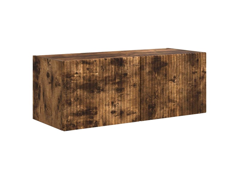  Ensemble meuble tv - banc tv - meuble de rangement 4 pcs chêne fumé bois d'ingénierie  - Conforama E