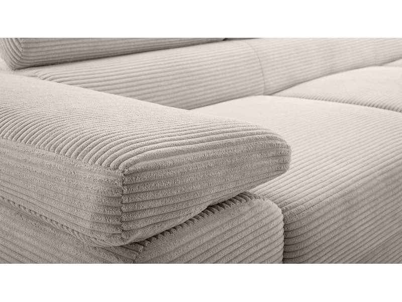 Canapé d’angle en velours côtelé arborio 280 cm blanc doux d Arborio - Conforama D