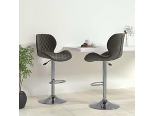Lot de 2 tabouret de bar, chaise de bar gris foncé velours shl63672