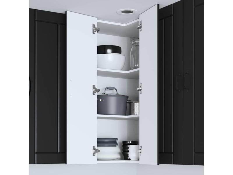  Meuble mural de cuisine, armoire d'angle cuisine lucca noir 57x57x100cm  - Conforama D