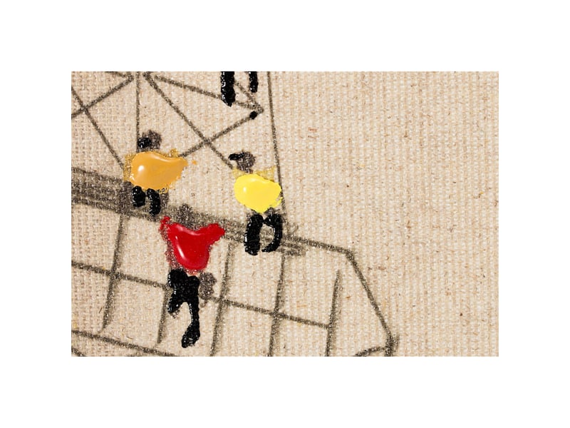  Tableau déco peint trip to paris 80x80cm naturel  - Conforama C