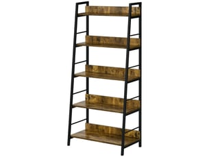 Étagère bibliothèque style industriel incliné 5 niveaux 70l x 35l x 150h cm
