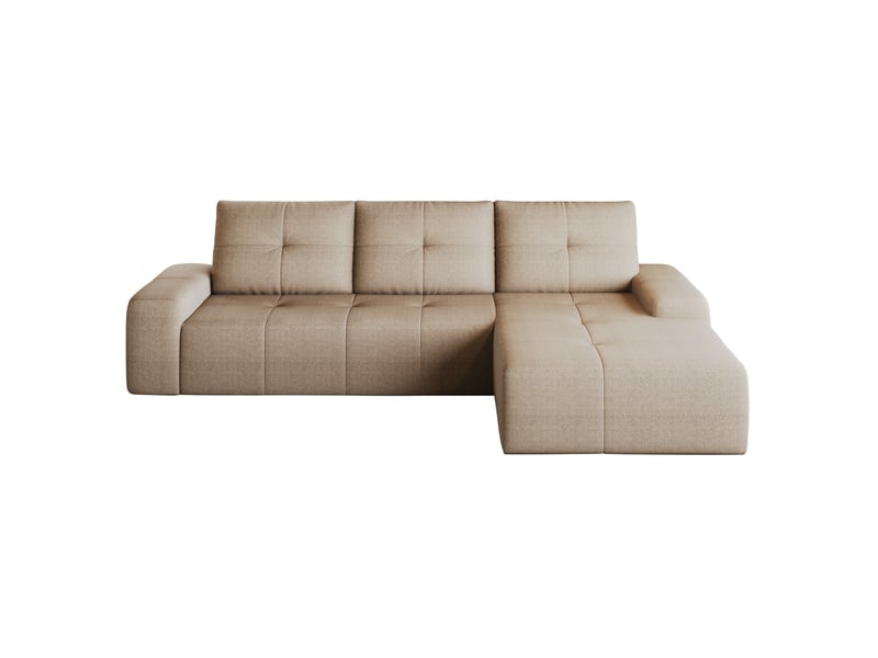Canapé d’angle 3 places en tissu kaki 262x172x82 cm - Conforama D