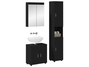 Ensemble de mobilier de salle de bain tulum 3 pièces noir cf64727