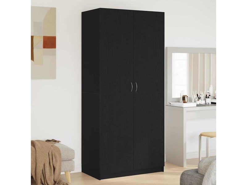  Armoire chambre, armoire de rangement chêne noir 90x52x200 cm bois d'ingénierie  - Conforama B