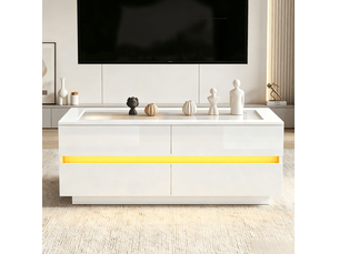 Table basse rectangulaire coloris blanc <strong>CHICFURN</strong> <strong></strong> - 50 cmx100 cm
