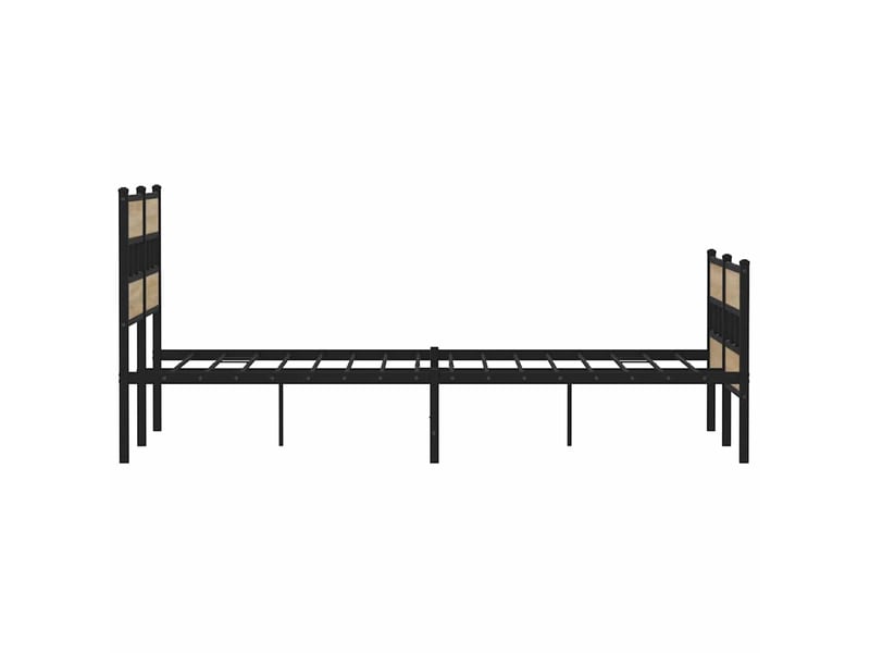  Lit double- lit adulte -  cadre de lit en métal sans matelas chêne sonoma 135x190 cm  - Conforama D
