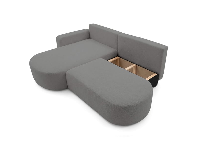 Kiara - canapé d'angle max convertible 5 places en bouclettes - Conforama D