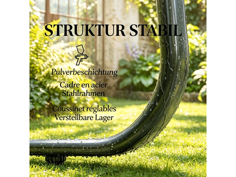  Salon de jardin,4 pièces avec table basse en verre,acier,noir et gris  - Conforama D