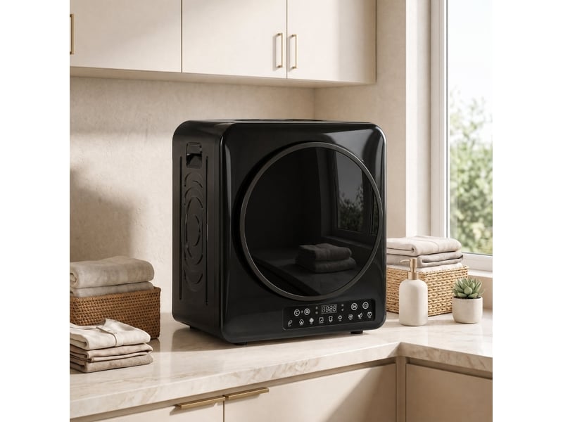  Sèche-linge à évacuation 49x43x61 cm 1000 w, modes extra-sec et eco, métal noir  - Conforama B
