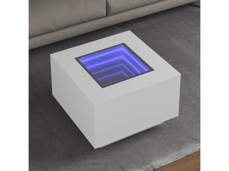  Table basse - table de salon - table à thé avec led blanc 60x60x40 cm bois d'ingénierie  - Conforama B