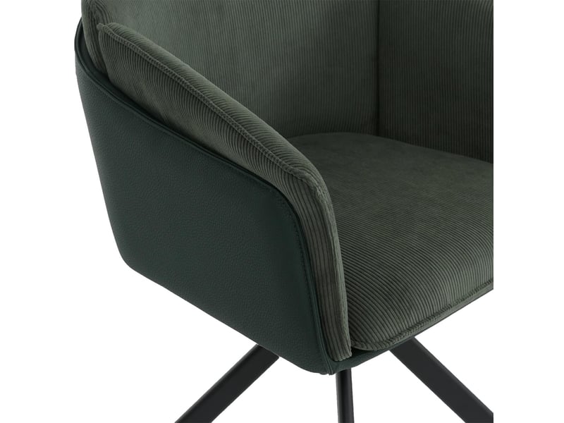 Lot de 6 chaises de salle à manger hwc-r24, chaises de cuisine, pivotantes, en métal, simili-cuir, tissuvelours - vert  - Conforama E