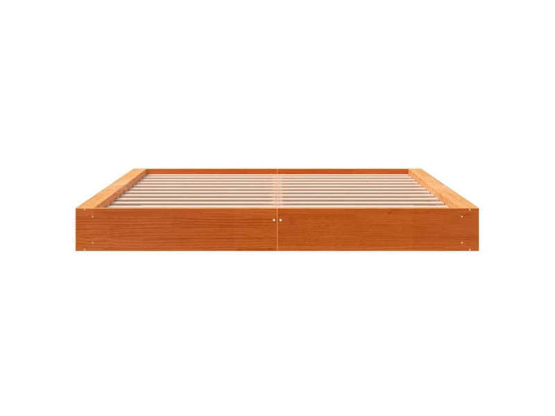  Lit double- lit adulte -  cadre de lit sans matelas  marron 200x200cm bois pin massif  - Conforama C