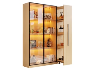 Bibliotheque coloris  bois clair  <strong>MIVRAY </strong> <strong></strong> - 110.5 cm x 160 cm