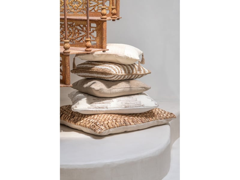  Coussin carré en textile naturel 70x70x10 cm  - Conforama C