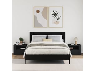 Lot de 2 tables de chevet - cabinet de chevet - table de nuit murales noir 45x30x35 cm
