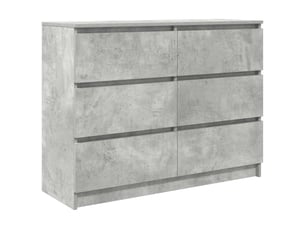 Buffet - bahut - meuble de rangement gris béton 100x35x76 cm bois d'ingénierie